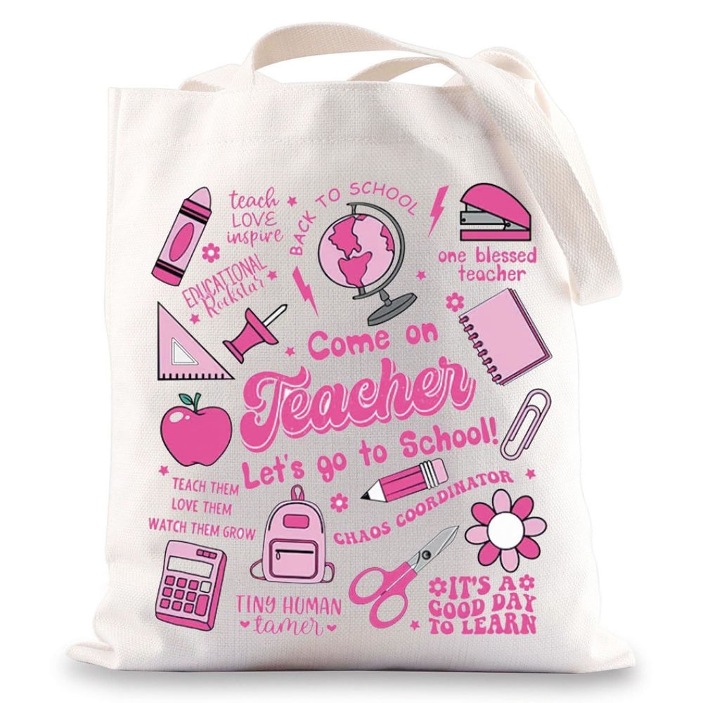 Teacher Canvas Tote Bag Teacher Thank You Gifts Teacher Shoulder Bag Teacher o_